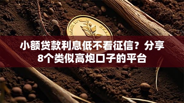 小额贷款利息低不看征信？分享8个类似高炮口子的平台