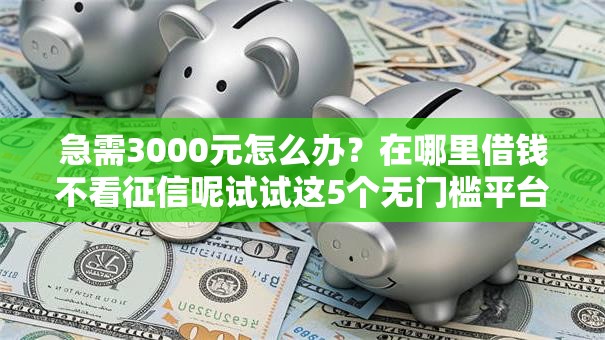 急需3000元怎么办?在哪里借钱不看征信呢试试这5个无门槛平台 急需3000元怎么办?在哪里借钱不看征信呢试试这5个无门槛平台