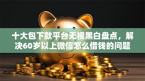 十大包下款平台无视黑白盘点，解决60岁以上微信怎么借钱的问题