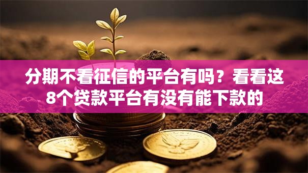 分期不看征信的平台有吗？看看这8个贷款平台有没有能下款的