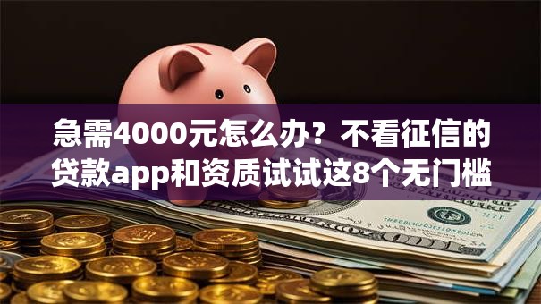 急需4000元怎么办?不看征信的贷款app和资质试试这8个无门槛平台 急需4000元怎么办?不看征信的贷款app和资质试试这8个无门槛平台