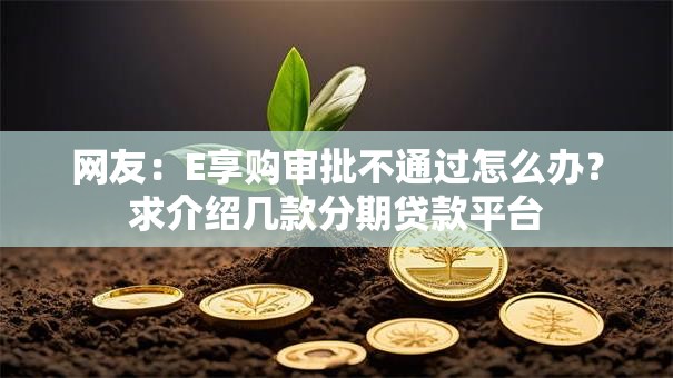 网友:E享购审批不通过怎么办?求介绍几款分期贷款平台 网友:E享购审批不通过怎么办?求介绍几款分期贷款平台