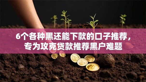 6个各种黑还能下款的口子推荐，专为攻克贷款推荐黑户难题