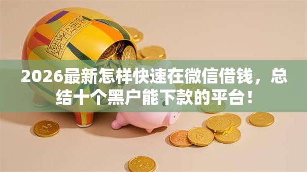 2026最新怎样快速在微信借钱，总结十个黑户能下款的平台！