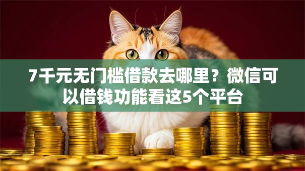 7千元无门槛借款去哪里？微信可以借钱功能看这5个平台