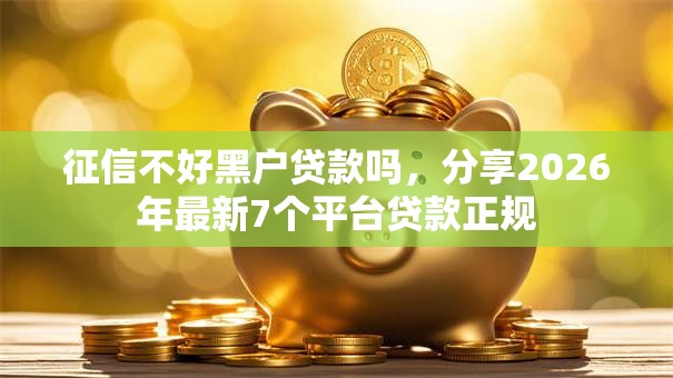 征信不好黑户贷款吗，分享2026年最新7个平台贷款正规