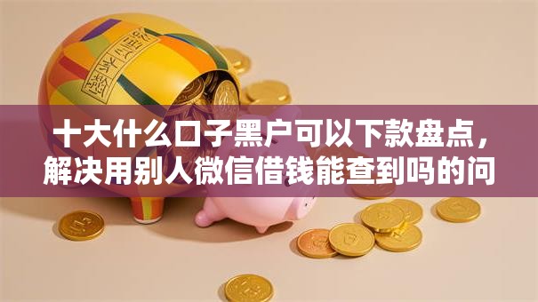 十大什么口子黑户可以下款盘点，解决用别人微信借钱能查到吗的问题