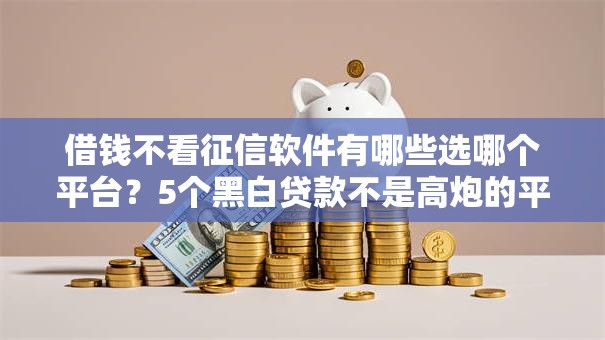 借钱不看征信软件有哪些选哪个平台？5个黑白贷款不是高炮的平台推荐