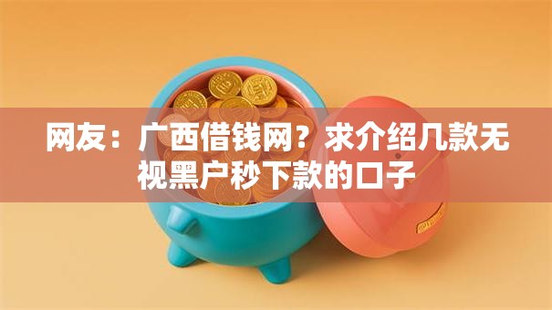 网友：广西借钱网？求介绍几款无视黑户秒下款的口子