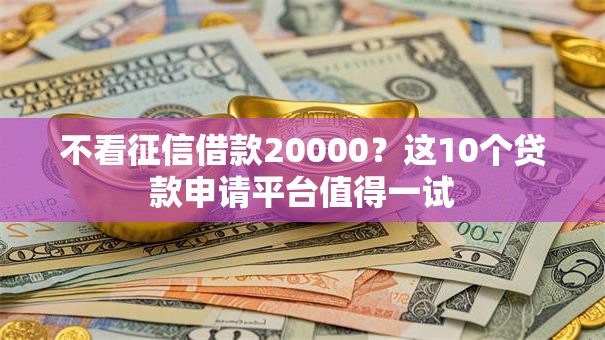 不看征信借款20000？这10个贷款申请平台值得一试