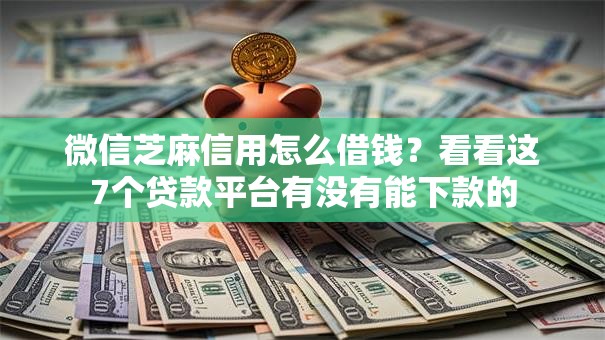 微信芝麻信用怎么借钱？看看这7个贷款平台有没有能下款的