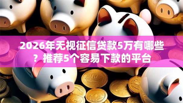 2026年无视征信贷款5万有哪些？推荐5个容易下款的平台