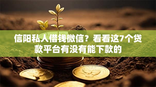 信阳私人借钱微信？看看这7个贷款平台有没有能下款的