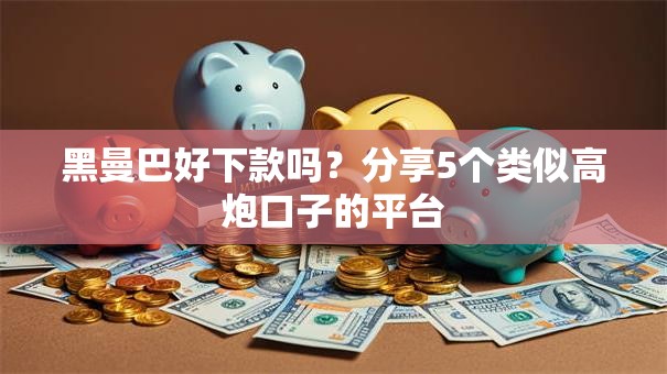 黑曼巴好下款吗？分享5个类似高炮口子的平台