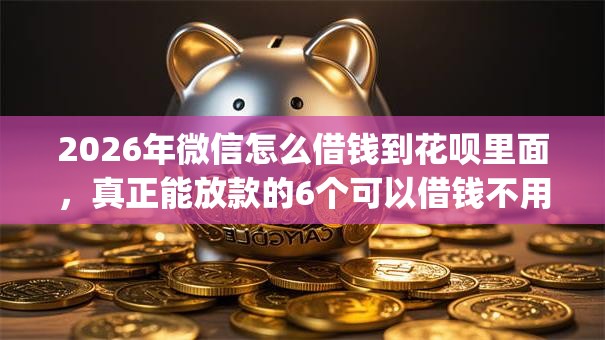 2026年微信怎么借钱到花呗里面，真正能放款的6个可以借钱不用审核的app推荐