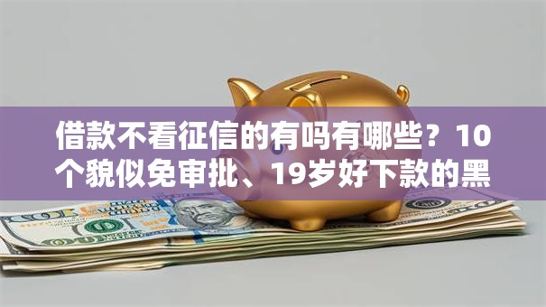 借款不看征信的有吗有哪些？10个貌似免审批、19岁好下款的黑户借钱平台合集