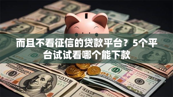 而且不看征信的贷款平台？5个平台试试看哪个能下款