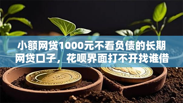 小额网贷1000元不看负债的长期网贷口子，花呗界面打不开找谁借钱的5个平台介绍