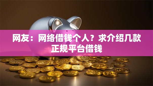 网友：网络借钱个人？求介绍几款正规平台借钱
