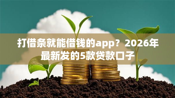 打借条就能借钱的app？2026年最新发的5款贷款口子