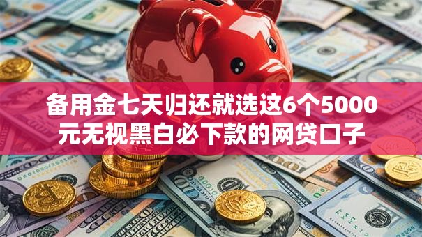 备用金七天归还就选这6个5000元无视黑白必下款的网贷口子