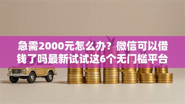急需2000元怎么办？微信可以借钱了吗最新试试这6个无门槛平台