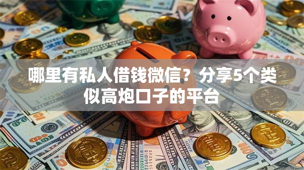 哪里有私人借钱微信？分享5个类似高炮口子的平台