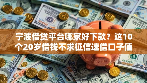宁波借贷平台哪家好下款？这10个20岁借钱不求征信速借口子值得一试