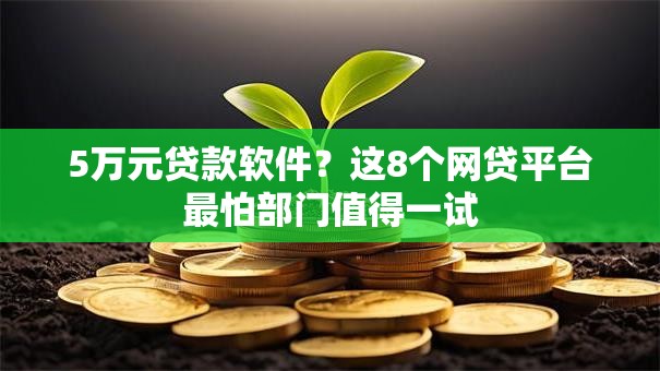 5万元贷款软件？这8个网贷平台最怕部门值得一试