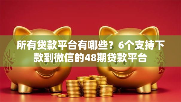 所有贷款平台有哪些？6个支持下款到微信的48期贷款平台