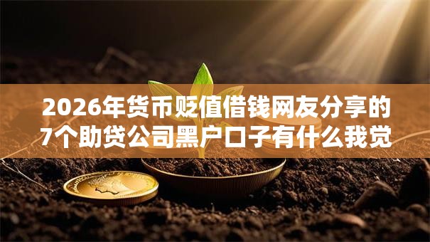 2026年货币贬值借钱网友分享的7个助贷公司黑户口子有什么我觉得不错! 2026年货币贬值借钱网友分享的7个助贷公司黑户口子有什么我觉得不错!