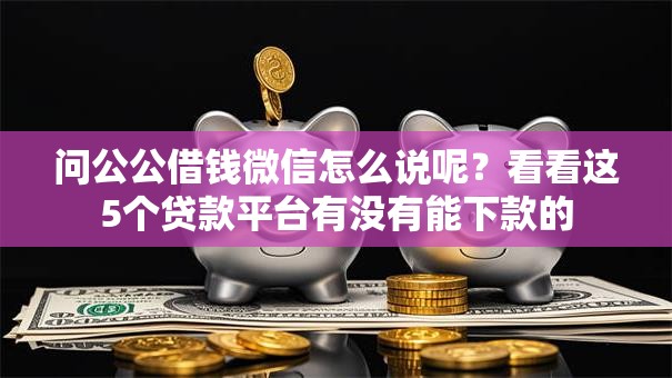 问公公借钱微信怎么说呢？看看这5个贷款平台有没有能下款的