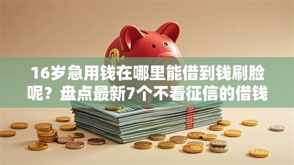16岁急用钱在哪里能借到钱刷脸呢？盘点最新7个不看征信的借钱平台