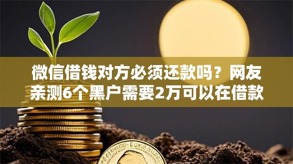 微信借钱对方必须还款吗?网友亲测6个黑户需要2万可以在借款平台借款盘点 微信借钱对方必须还款吗?网友亲测6个黑户需要2万可以在借款平台借款盘点