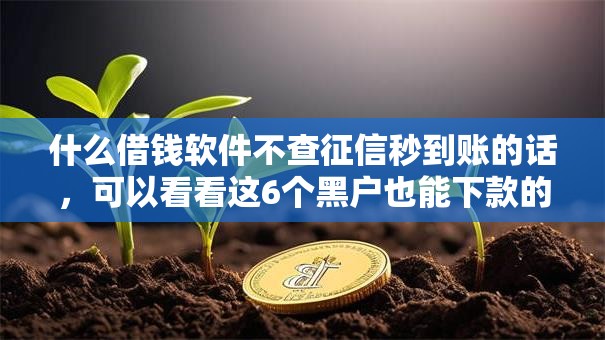 什么借钱软件不查征信秒到账的话,可以看看这6个黑户也能下款的软件 什么借钱软件不查征信秒到账的话,可以看看这6个黑户也能下款的软件