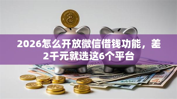 2026怎么开放微信借钱功能，差2千元就选这6个平台