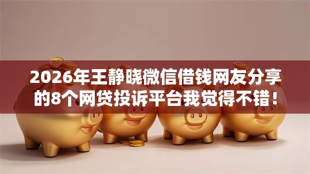 2026年王静晓微信借钱网友分享的8个网贷投诉平台我觉得不错！