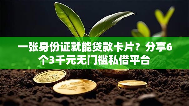 一张身份证就能贷款卡片？分享6个3千元无门槛私借平台