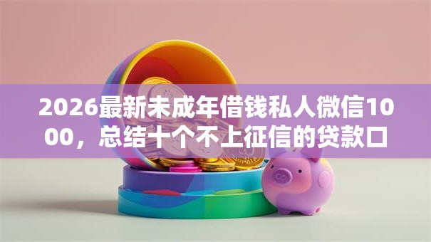 2026最新未成年借钱私人微信1000，总结十个不上征信的贷款口子！