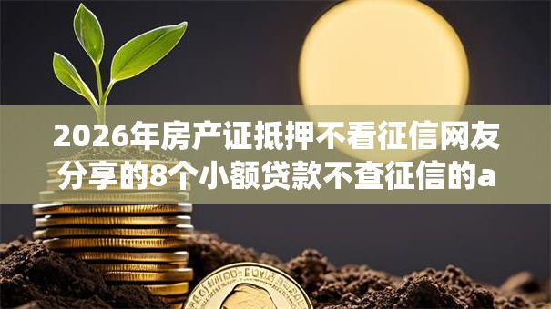 2026年房产证抵押不看征信网友分享的8个小额贷款不查征信的app我觉得不错！