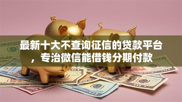 最新十大不查询征信的贷款平台，专治微信能借钱分期付款