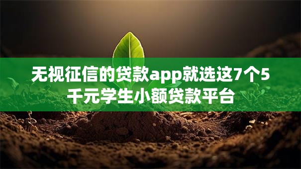 无视征信的贷款app就选这7个5千元学生小额贷款平台
