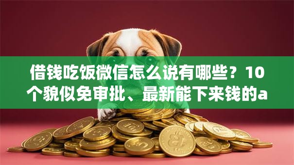 借钱吃饭微信怎么说有哪些？10个貌似免审批、最新能下来钱的app合集