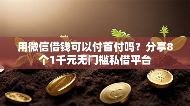 用微信借钱可以付首付吗？分享8个1千元无门槛私借平台