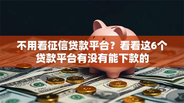 不用看征信贷款平台？看看这6个贷款平台有没有能下款的