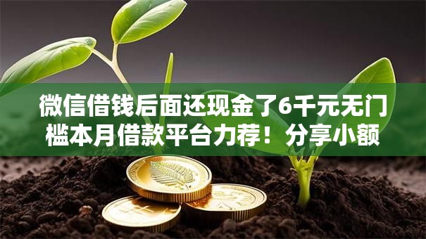 微信借钱后面还现金了6千元无门槛本月借款平台力荐！分享小额网贷口子6千元无门槛借款