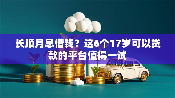 长顺月息借钱？这6个17岁可以贷款的平台值得一试