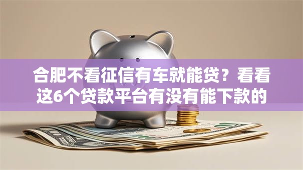 合肥不看征信有车就能贷？看看这6个贷款平台有没有能下款的