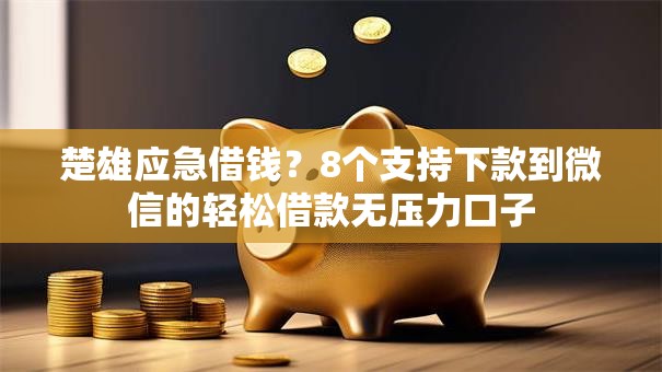 楚雄应急借钱？8个支持下款到微信的轻松借款无压力口子