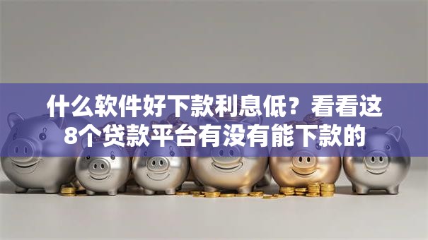 什么软件好下款利息低？看看这8个贷款平台有没有能下款的
